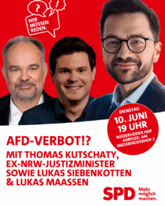 Veranstaltungsplakat mit Thomas Kutschaty